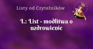 i.: list modlitwa o uzdrowienie