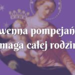 Obraz Matki Bożej z napisem o nowennie pompejańskiej